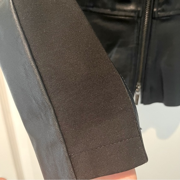 Armani Exchange Black Faux Leather Peplum Jacket Size XS - Picture 11 of 15